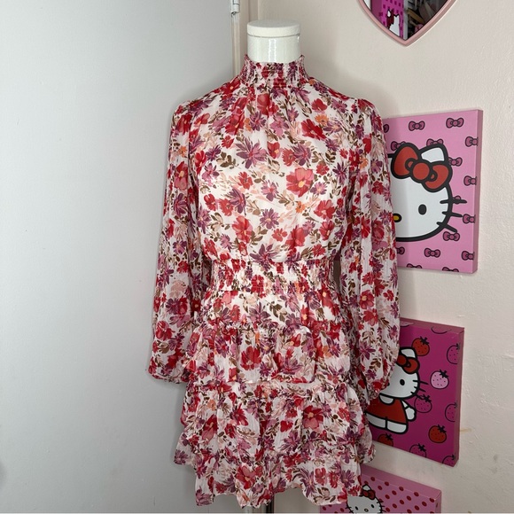 1. State Dresses & Skirts - 1.STATE Floral Tiered Long Sleeve Dress Feminine Romantic Fairycore Size XS